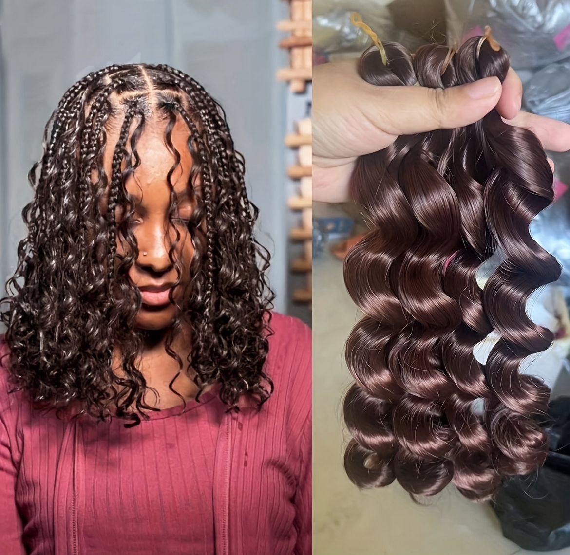 Short Bob Boho Curl Crochet Hair – Synthetic, Natural-Looking Protective Style