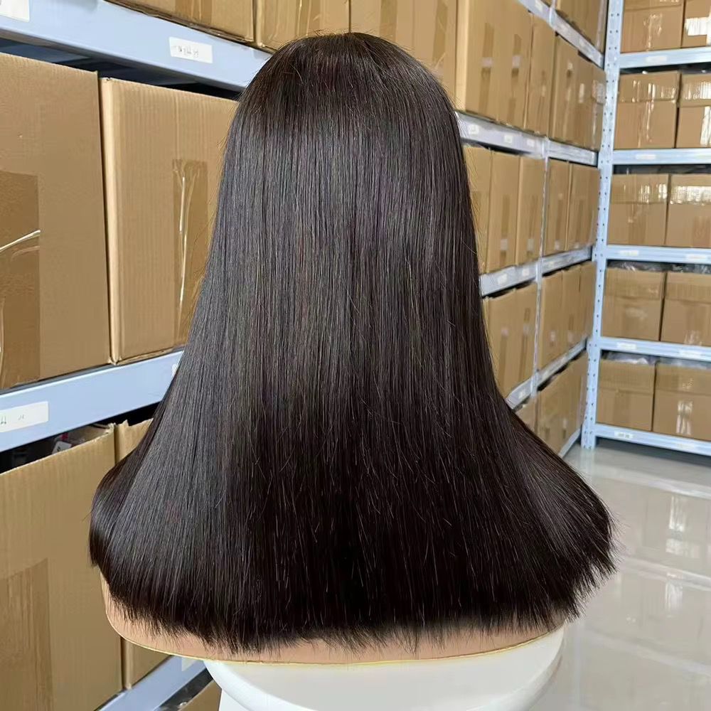 2x6 18" Bone Straight Closure Wig – Premium Human Hair