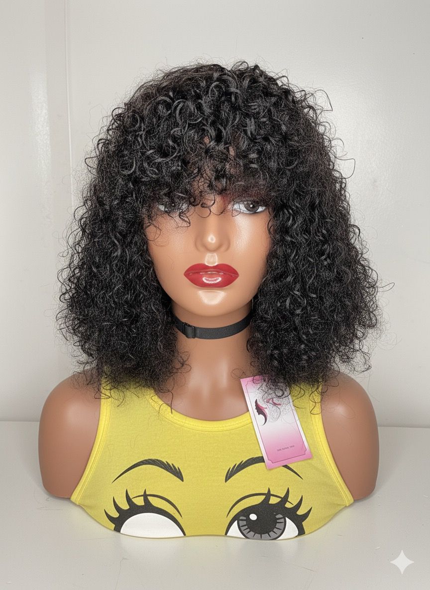 14” Fringe Pixel Curls Wig