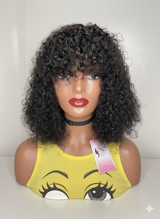 14” Fringe Pixel Curls Wig