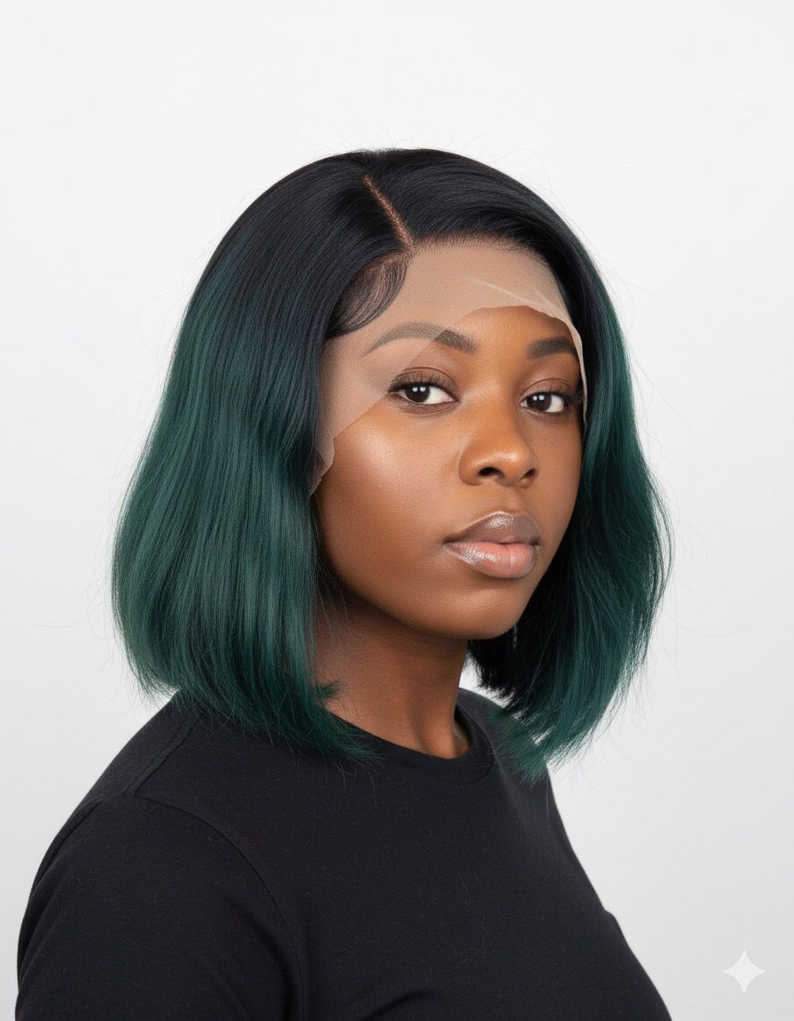 12" Bone Straight Wig With 13x6 Frontal – 100% Human Hair